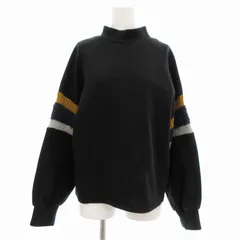 シンプリシテェ SIMPLICITE スウェット トレーナー 切替 ニット ハイネック 長袖 F 黒 ブラック マルチカラー /VU□ 0402
