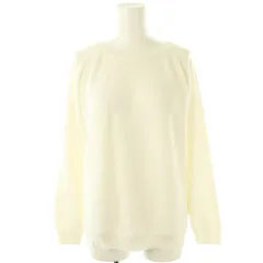 B&Y ユナイテッドアローズ BEAUTY&YOUTH ビューティー&ユース コットンアクリル 畦スリットクルーネックニット セーター 長袖 ホワイト /HK ■OS ■SH