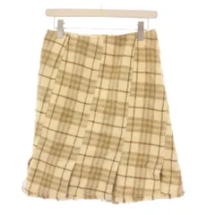 バーバリー ロンドン BURBERRY LONDON ウールスカート ひざ丈 チェック柄 38 ベージュ /RR