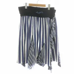 サカイ sacai ラッププリーツスカート ロング ひざ丈 ストライプ 青 ブルー 紺 ネイビー 17-03154 /MP ■GY19のサムネイル