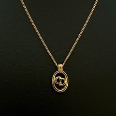 Christian Dior CDロゴ オーバルネックレス GP - メルカリ