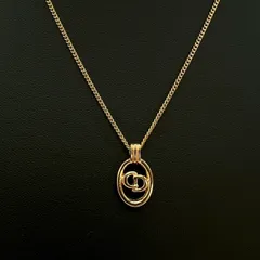 Christian Dior クリスチャンディオール ネックレス CD ロゴ ゴールド GP レディース アクセサリー vintage dior ディオール ヴィンテージ
