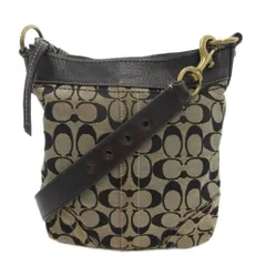 コーチ COACH F10402 シグネチャー ショルダーバッグ 斜め掛け クロスボディ キャンバス レザー ベージュ 黒 ブラック /GV