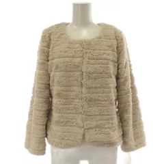 エマジェイムス EMMAJAMES タグ付き フェイクファーコート 11 ベージュ ノーカラー ショート丈 長袖 /RP ■GY58