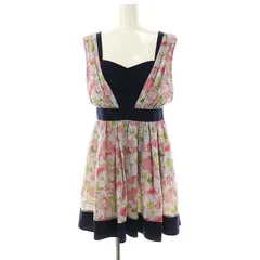 ジルバイジルスチュアート JILL by JILLSTUART ワンピース ミニ チェック柄 花柄 M 紺 ピンク /DF