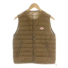 ダントン DANTON クルーネックインナー ダウンベスト Crew Neck Inner Down Vest ロゴ ナイロン 38 茶 ブラウン JD-8749 /AN53