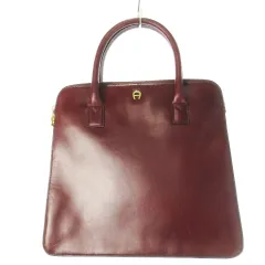 アイグナー AIGNER ハンドバッグ 2way ショルダーバッグ レザー 革 ロゴ 赤 レッド ボルドー /CK8 ■GY18