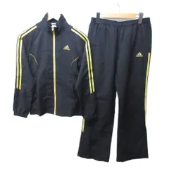 アディダス adidas ジャージ セットアップ 上下 スポーツウエア トラックジャケット パンツ ライン 黒 ブラック ゴールド Sサイズ 0126