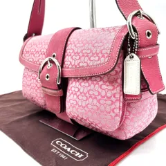 【美品】COACH  Y2K all pink signature canvas leather belt soho shoulder bag unisex コーチ ショルダーバッグ