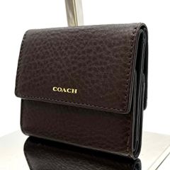 極美品】COACH ミニトライフォールド ボルドー 三つ折り財布 レザー