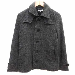 アーバンリサーチ URBAN RESEARCH ステンカラージャケット 総裏地 ヘリンボーン柄 ウール 38 M 黒 ブラック グレー /YK