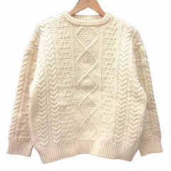 フリークスストア FREAKS STORE ニット セーター ケーブル 長袖 ウール M アイボリー 白 ホワイト /YK