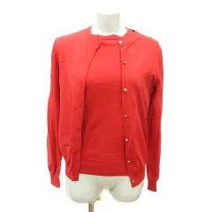 アーバンリサーチ URBAN RESEARCH アンサンブル ニット カーディガン カットソー 五分袖 F 赤 レッド /MN