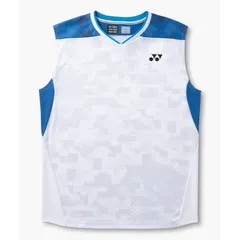 ヨネックス YONEX メンズゲームシャツ（ノースリーブ） テニス・バドミントン ウェア（メンズ） (10755)、(011)ホワイト
