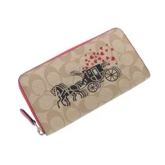 コーチ シグネチャーラウンドファスナー長財布  91571【Aランク】【中古】