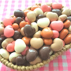 【226】48個 デコパーツ ミニチュア ぷっくり ハート ミックス まとめ売り