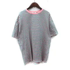 フリークスストア FREAKS STORE Tシャツ カットソー ボーダー 半袖 F ピンク 緑 グリーン /YI