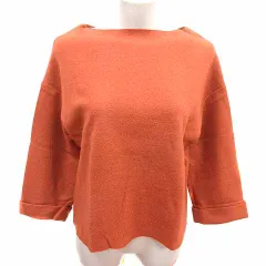 アーバンリサーチ URBAN RESEARCH ニット セーター ボートネック 七分袖 ウール オレンジブラウン /YK