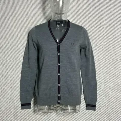 S FRED PERRY フレッドペリー ウールニットカーディガン