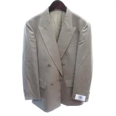 ジェイプレス J.PRESS テーラードジャケット ダブル 総裏地 ウール 13 XS ベージュ /AU