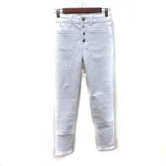 アメリカンイーグル AMERICAN EAGLE スキニーパンツ ボタンフライ 白 ホワイト /YI