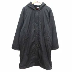 ファーストダウン FIRST DOWN 中綿コート ジップアップ フード 裏ボア LL 黒 ブラック /YK