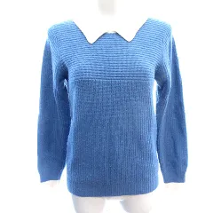 ミスティック mystic ニット セーター ステンカラー 長袖 F 青 ブルー /AU