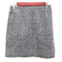 ナチュラルビューティーベーシック NATURAL BEAUTY BASIC スカート タイト ミニ 総柄 ウール S 黒 ブラック グレー /RT