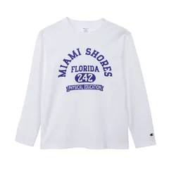 チャンピオン Champion  LONG SLEEVE T-SHIRT BASIC ウェア(メンズ･ユニ) (C3-D411)、(013)ホワイトXネイビー