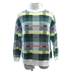 アーノルドパーマー Arnold Palmer ニット セーター ハイネック チェック 長袖 M 緑 グリーン /AU