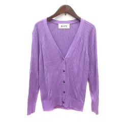 ロペ ROPE カーディガン ニット リブ 38 M 紫 パープル /MN