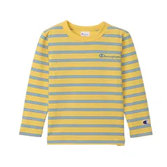 チャンピオン Champion  BORDER LONG SLEEVE T-SHIRT BASIC(KIDS) ウェア(キッズ) (CK-D403)、(735)ライトイエロー