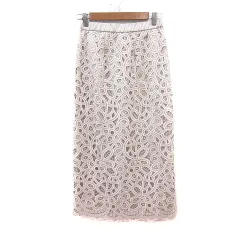 ローズティアラ Rose Tiara タイトスカート ロング レース 38 M ライトベージュ /MN