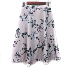 ジャスグリッティー JUSGLITTY フレアスカート ロング 花柄 2 M ピンク /YI