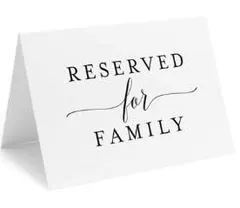 家族専用 予約席カード テーブルサイン 10枚組 席札カード RESERVED for FAMILY 折りたたみ式 テーブルサイン ウェディング 結婚式 パーティー