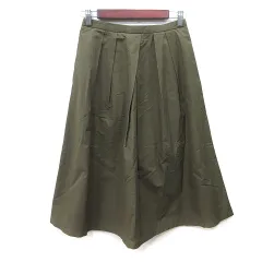 ナチュラルビューティーベーシック NATURAL BEAUTY BASIC フレアスカート ロング M 緑 カーキ /YI