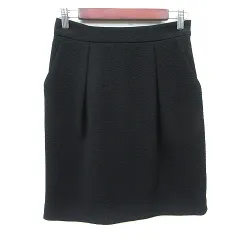 シップス SHIPS タイトスカート ひざ丈 38 M 黒 ブラック /YI