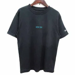 ニューエラ NEW ERA Tシャツ カットソー クルーネック ロゴプリント 半袖 S 黒 ブラック /YK
