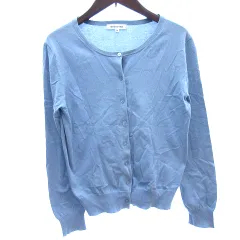 ナチュラルビューティーベーシック NATURAL BEAUTY BASIC ニット カーディガン 長袖 M 水色 ライトブルー /AU