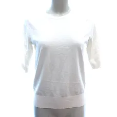 セオリーリュクス theory luxe ニット カットソー 三分袖 38 M アイボリー 白 ホワイト /AU