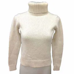 セオリー Theory ニット セーター タートルネック ラメ 長袖 ウール 2 M アイボリー 白 ホワイト /YK