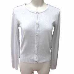 ミッシュマッシュ MISCH MASCH カーディガン ニット ビジュー 長袖 M ライトグレー /YK