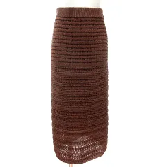 ロペピクニック ROPE Picnic タイトスカート ニット マキシ ロング ペチコート付き 38 M 茶 ブラウン /MN