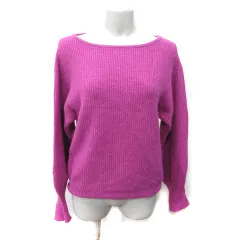 ナチュラルビューティーベーシック NATURAL BEAUTY BASIC ニット セーター 長袖 アンゴラ混 M 紫 パープル /YI