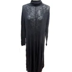 ザラ ZARA ワンピース ニット タイト ロング 長袖 M 黒 ブラック /RT