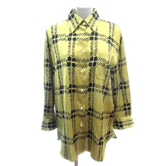 ユニクロ UNIQLO マルニ MARNI シャツ ブラウス オーバーサイズ チェック 長袖 S マスタード 黄色 イエロー /AU