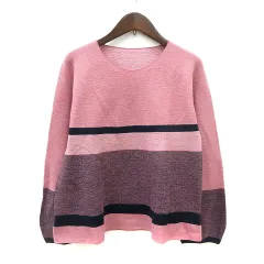 ケーティー キヨコ タカセ  K.T KIYOKO TAKASE ニット セーター ボーダー 長袖 ウール 9 M ピンク /MN