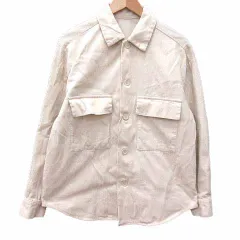 ジーユー GU シャツジャケット コーデュロイ S アイボリー 白 ホワイト /YK ●RY