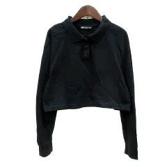 ザラ ZARA ポロシャツ 長袖 S 黒 ブラック /MN ●RY