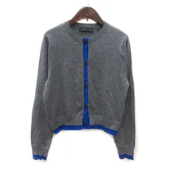 ザラ ZARA カーディガン ニット 長袖 M グレー 青 ブルー /MS